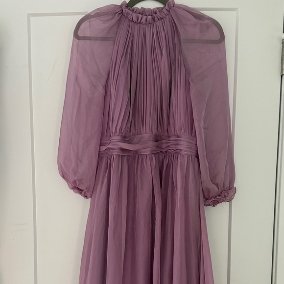 Mac Duggal Lilac Ruffle-Hem Chiffon Maxi Dress - Picture 3 of 5